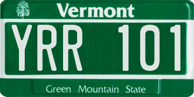 VT license plate YRR101