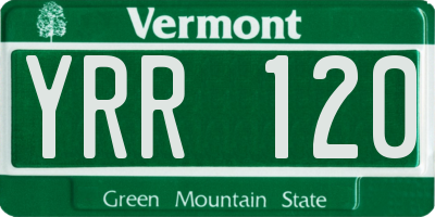 VT license plate YRR120