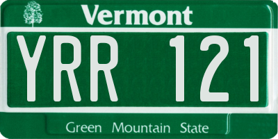 VT license plate YRR121