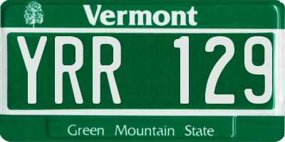 VT license plate YRR129