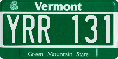 VT license plate YRR131