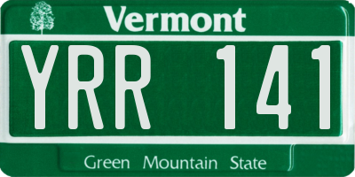 VT license plate YRR141