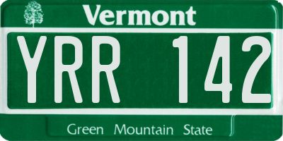 VT license plate YRR142