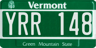 VT license plate YRR148