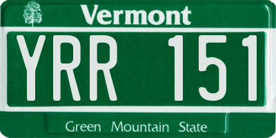 VT license plate YRR151