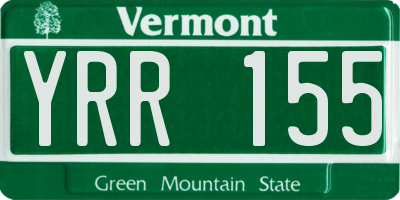 VT license plate YRR155