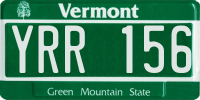 VT license plate YRR156