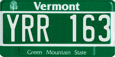 VT license plate YRR163