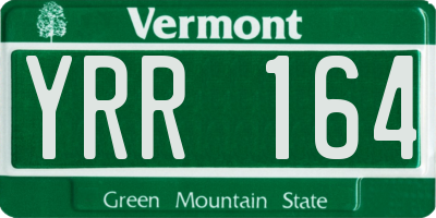 VT license plate YRR164