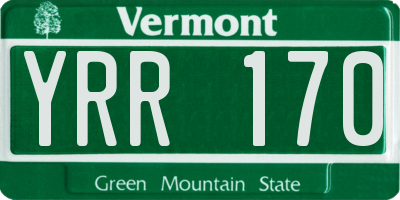 VT license plate YRR170