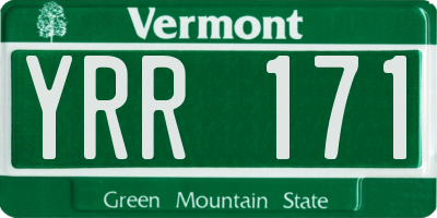 VT license plate YRR171