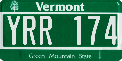 VT license plate YRR174