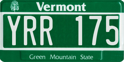 VT license plate YRR175