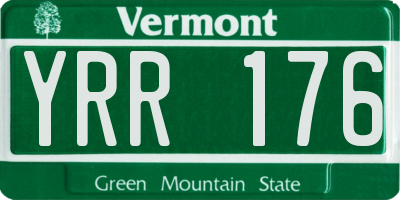 VT license plate YRR176
