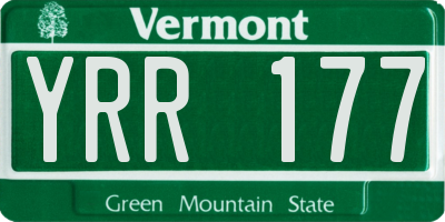 VT license plate YRR177