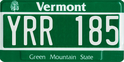 VT license plate YRR185