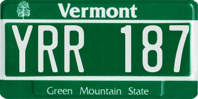 VT license plate YRR187