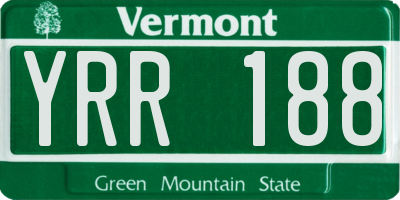 VT license plate YRR188