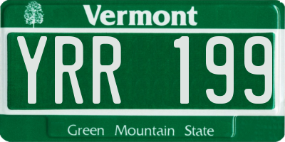VT license plate YRR199