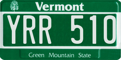 VT license plate YRR510