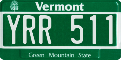 VT license plate YRR511