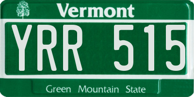VT license plate YRR515