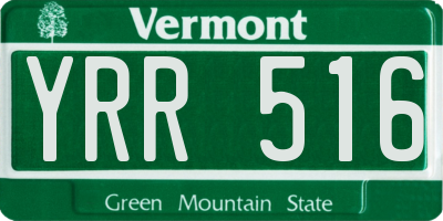 VT license plate YRR516