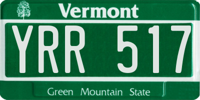 VT license plate YRR517