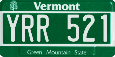 VT license plate YRR521