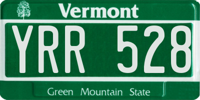 VT license plate YRR528