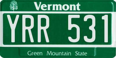 VT license plate YRR531