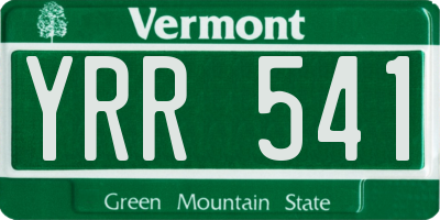 VT license plate YRR541