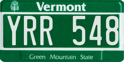 VT license plate YRR548