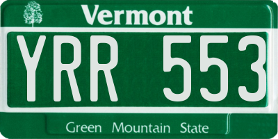 VT license plate YRR553