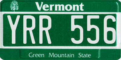 VT license plate YRR556
