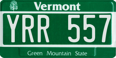 VT license plate YRR557