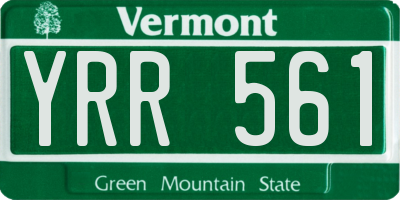 VT license plate YRR561