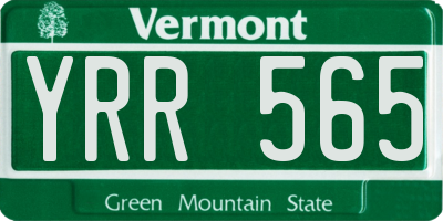 VT license plate YRR565