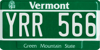 VT license plate YRR566