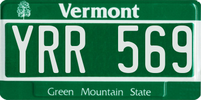 VT license plate YRR569