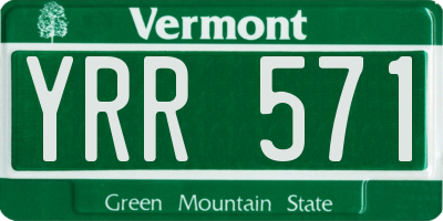 VT license plate YRR571