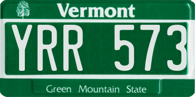 VT license plate YRR573
