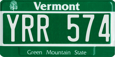 VT license plate YRR574