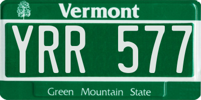 VT license plate YRR577