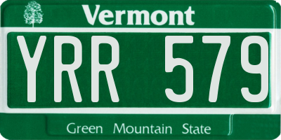 VT license plate YRR579