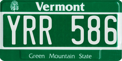 VT license plate YRR586