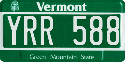 VT license plate YRR588