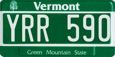 VT license plate YRR590