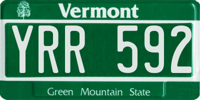 VT license plate YRR592