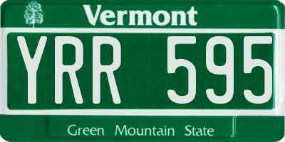 VT license plate YRR595